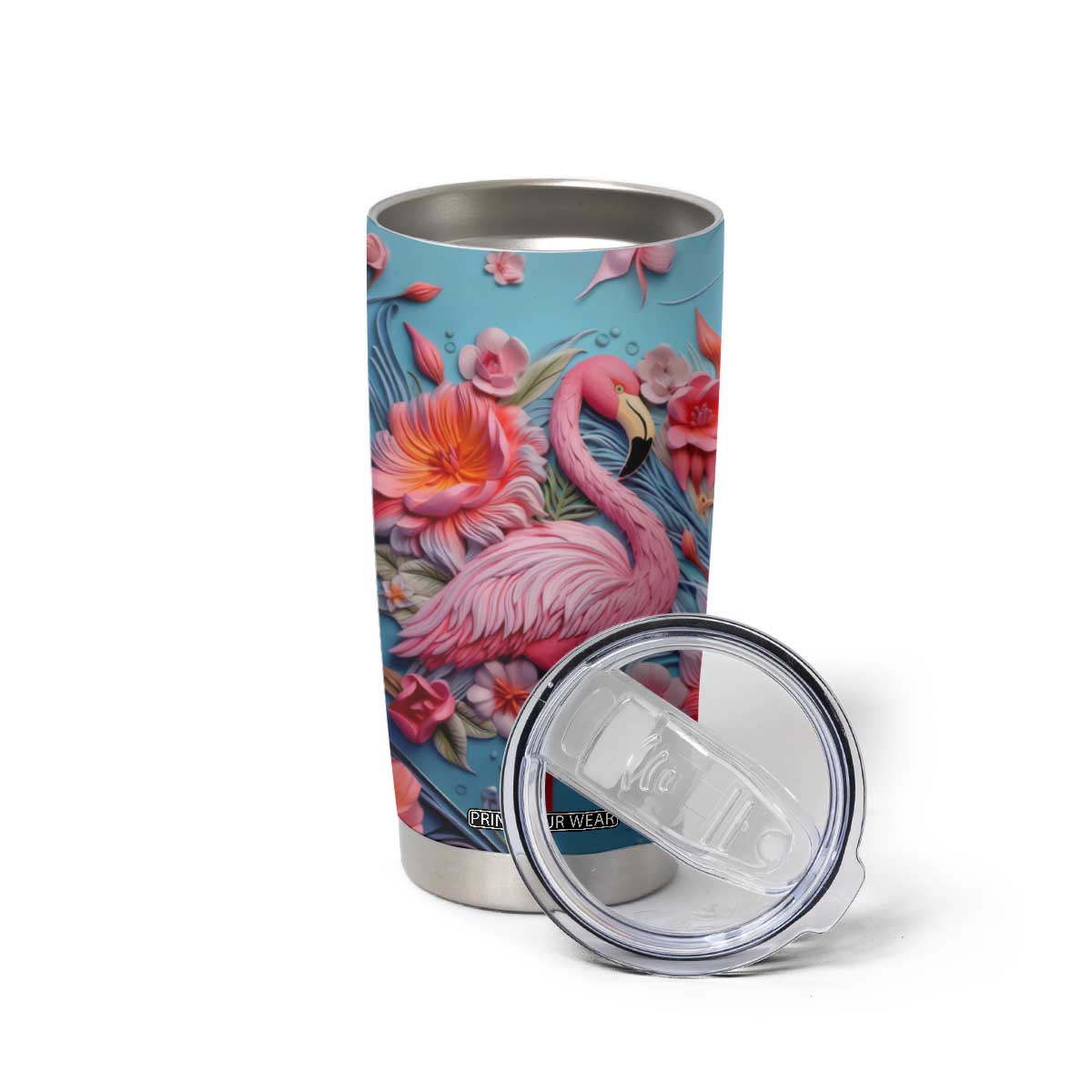 Flamingo Leather Carving Tumbler Cup Personalized TS04 Print Your Wear
