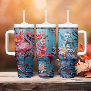 Flamingo Leather Carving Tumbler With Handle Personalized TS04 Print Your Wear