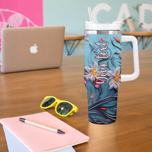 Flamingo Leather Carving Tumbler With Handle Personalized TS04 Print Your Wear