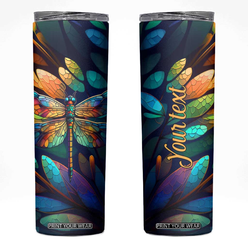 Colorful Dragonfly Skinny Tumbler Personalized TS04 Multicolor Print Your Wear