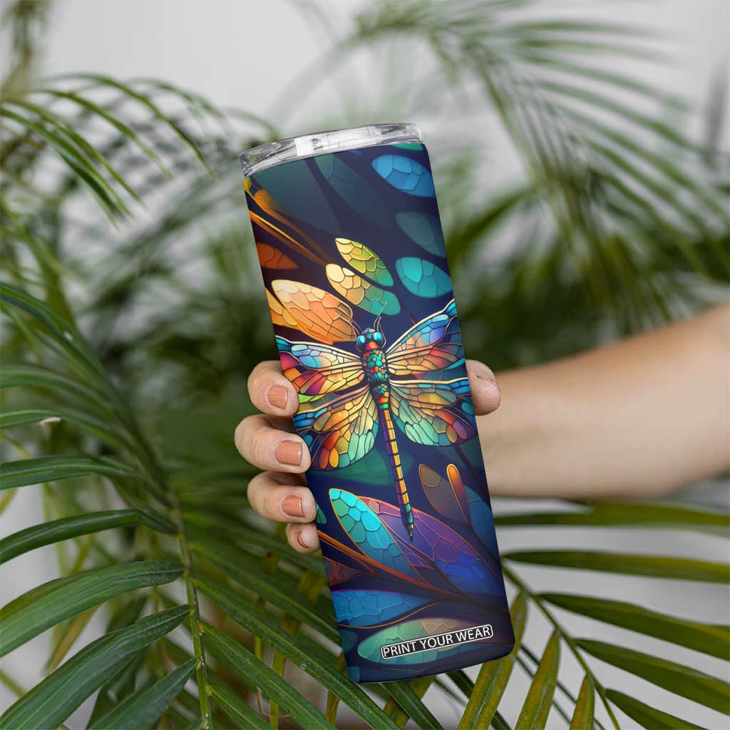 Colorful Dragonfly Skinny Tumbler Personalized TS04 Print Your Wear