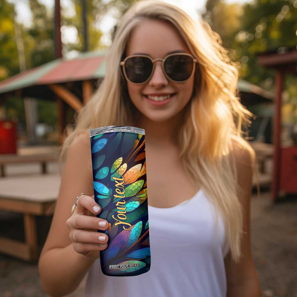 Colorful Dragonfly Skinny Tumbler Personalized TS04 Print Your Wear