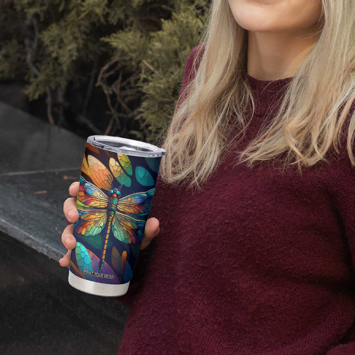 Colorful Dragonfly Tumbler Cup Personalized TS04 Print Your Wear
