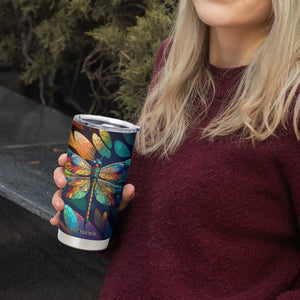 Colorful Dragonfly Tumbler Cup Personalized TS04 Print Your Wear