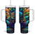 Colorful Dragonfly Tumbler With Handle Personalized TS04 One Size: 40 oz Multicolor Print Your Wear