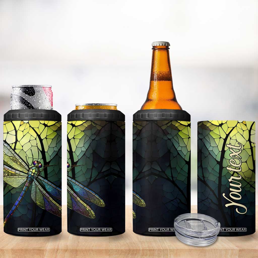 Dragonfly Citrine Crystal Mosaic 4 in 1 Can Cooler Tumbler Personalized TS04 Print Your Wear