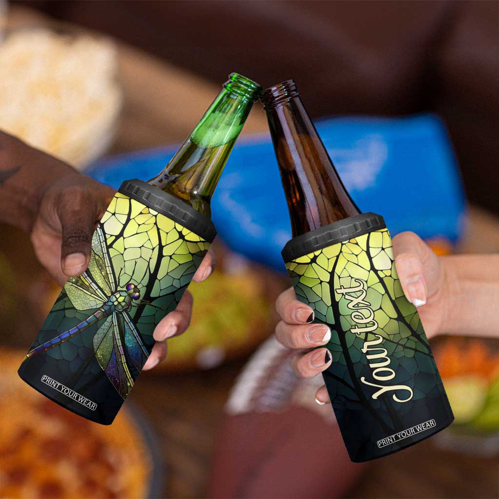 Dragonfly Citrine Crystal Mosaic 4 in 1 Can Cooler Tumbler Personalized TS04 Print Your Wear