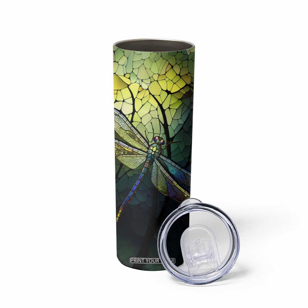 Dragonfly Citrine Crystal Mosaic Skinny Tumbler Personalized TS04 Print Your Wear