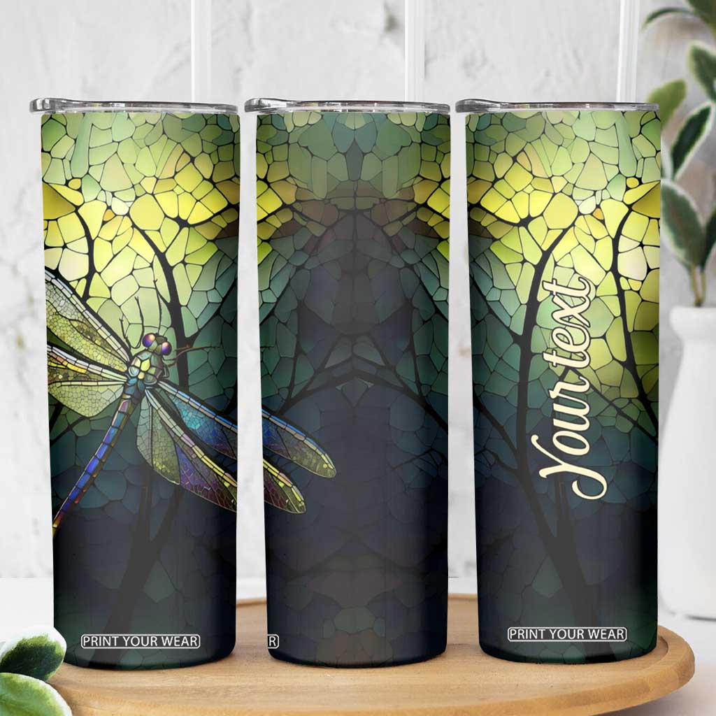 Dragonfly Citrine Crystal Mosaic Skinny Tumbler Personalized TS04 Print Your Wear