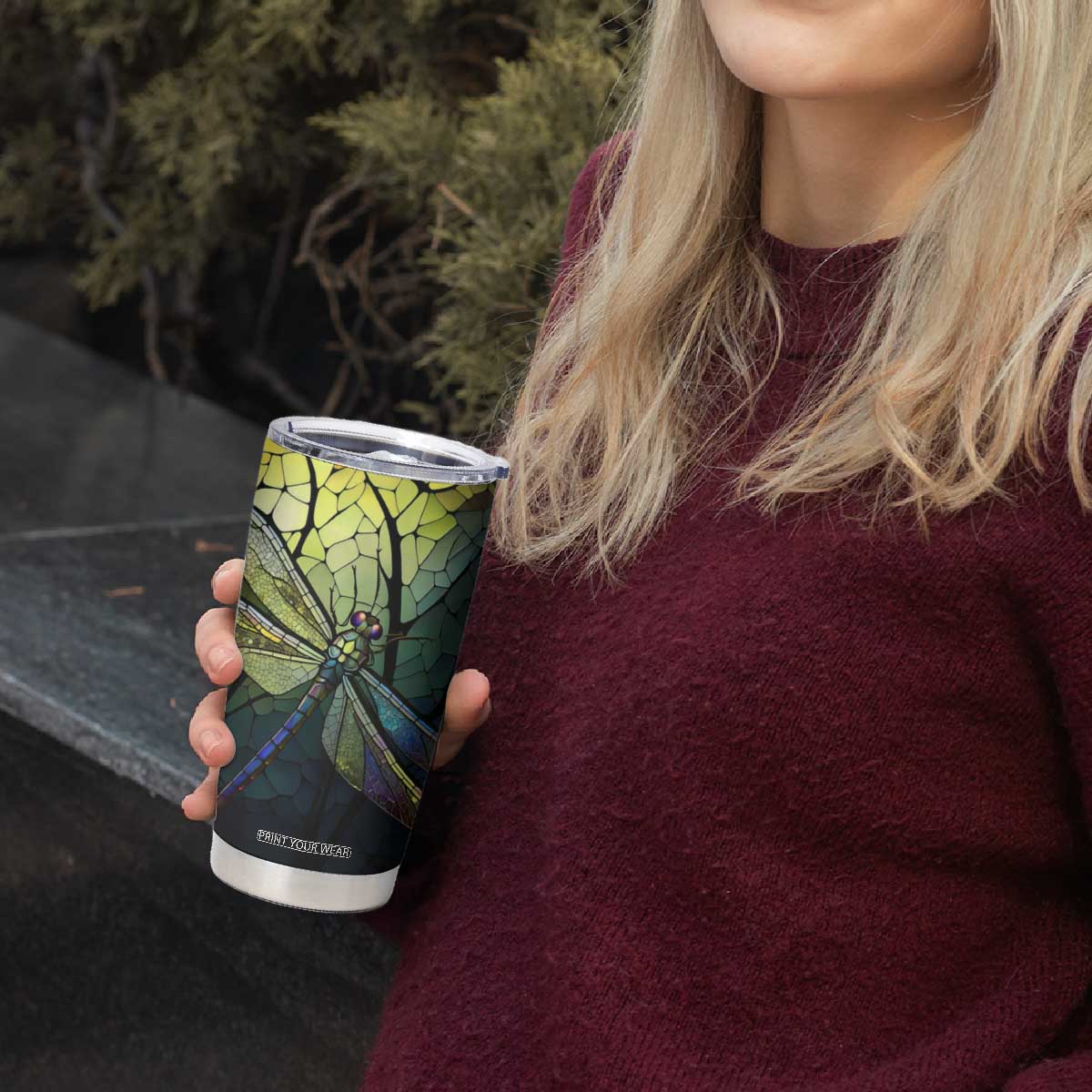 Dragonfly Citrine Crystal Mosaic Tumbler Cup Personalized TS04 Print Your Wear