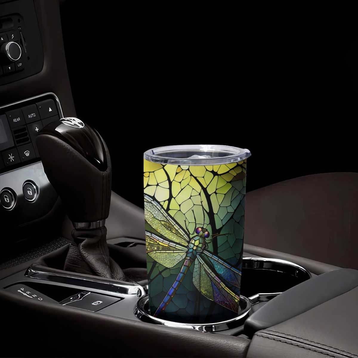 Dragonfly Citrine Crystal Mosaic Tumbler Cup Personalized TS04 Print Your Wear