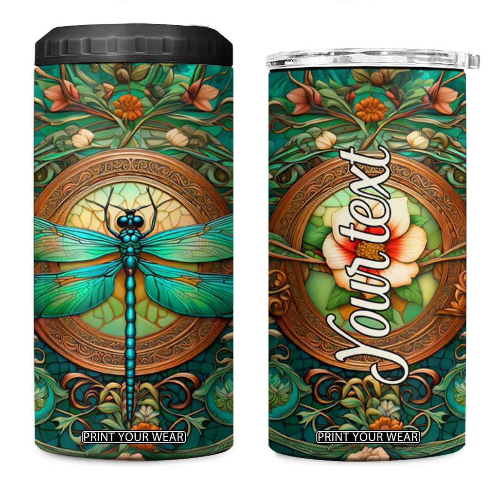 Dragonfly Chrysoprase Crystal Mosaic 4 in 1 Can Cooler Tumbler Personalized TS04 One Size: 16 oz Multicolor Print Your Wear