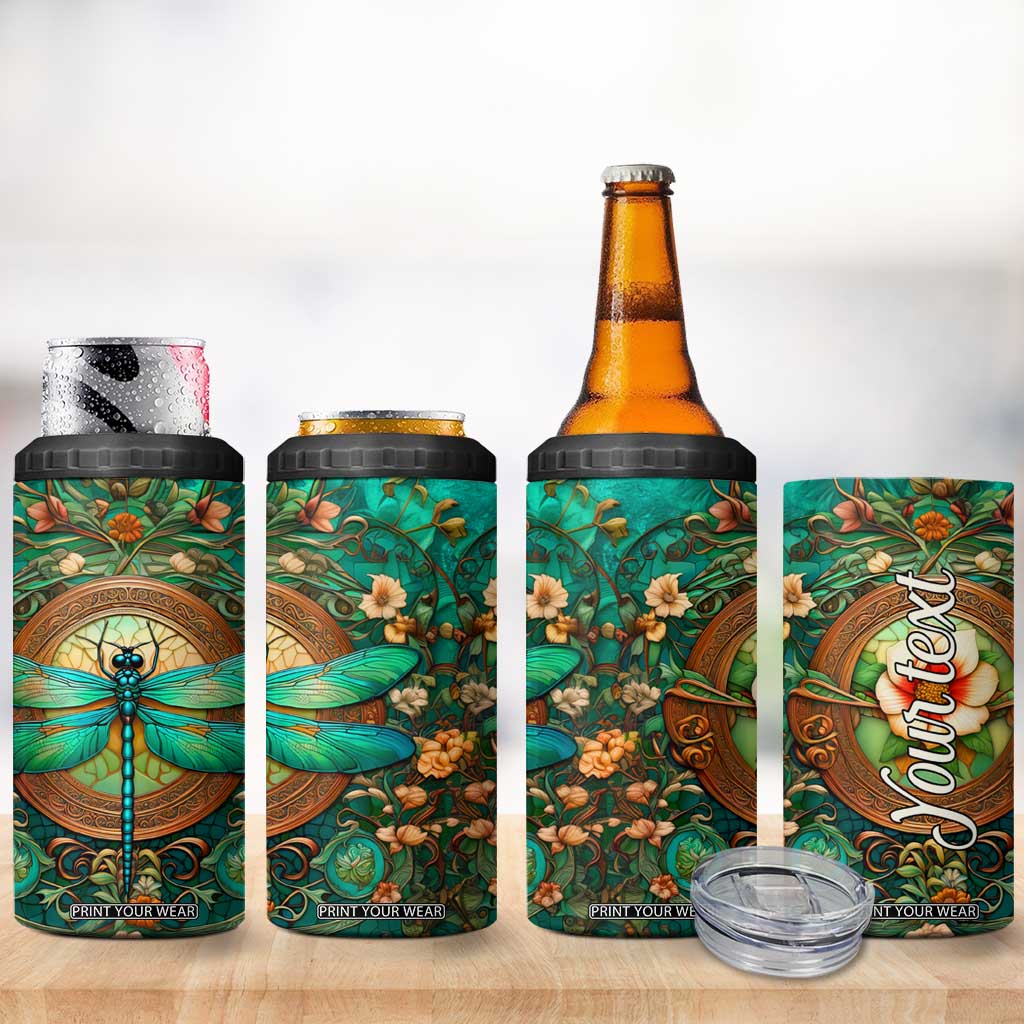 Dragonfly Chrysoprase Crystal Mosaic 4 in 1 Can Cooler Tumbler Personalized TS04 Print Your Wear