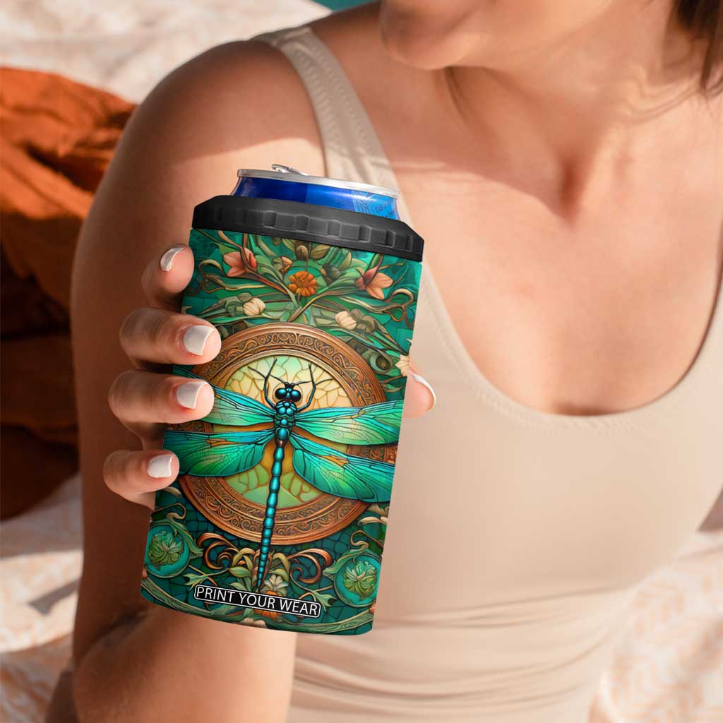 Dragonfly Chrysoprase Crystal Mosaic 4 in 1 Can Cooler Tumbler Personalized TS04 Print Your Wear