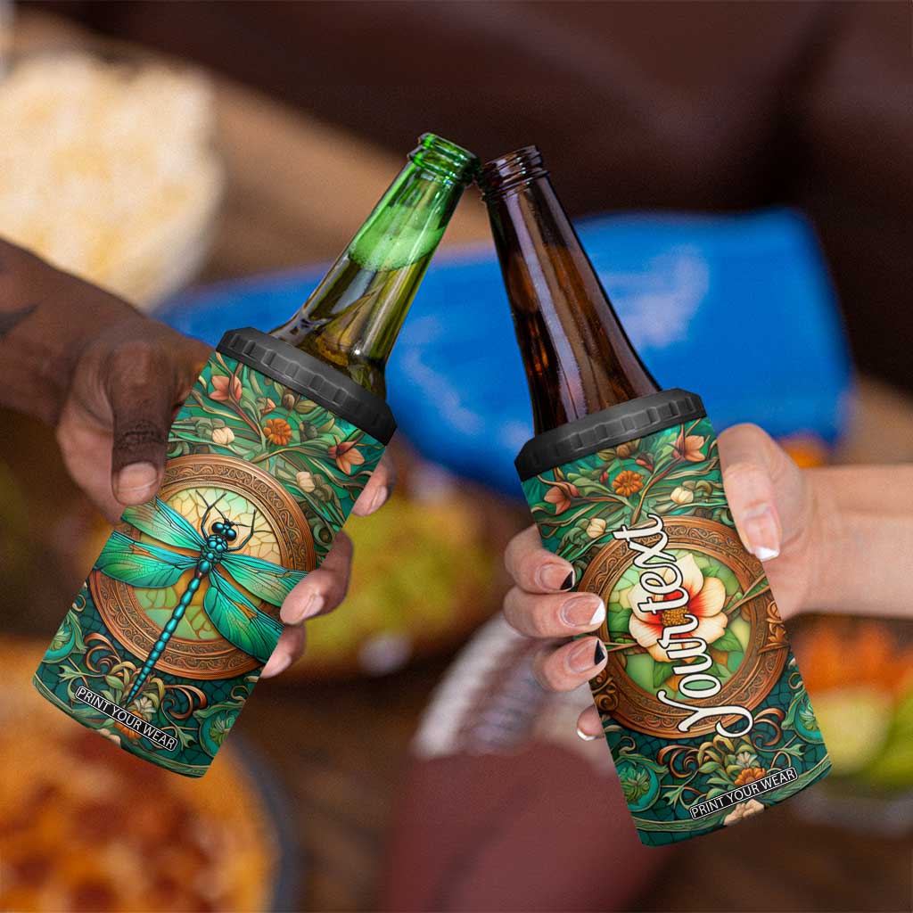 Dragonfly Chrysoprase Crystal Mosaic 4 in 1 Can Cooler Tumbler Personalized TS04 Print Your Wear