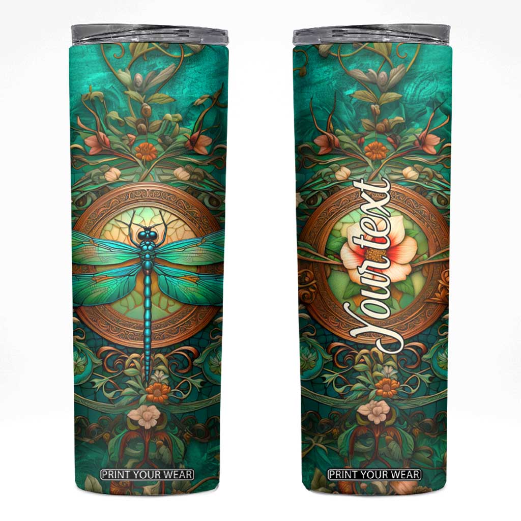 Dragonfly Chrysoprase Crystal Mosaic Skinny Tumbler Personalized TS04 Multicolor Print Your Wear