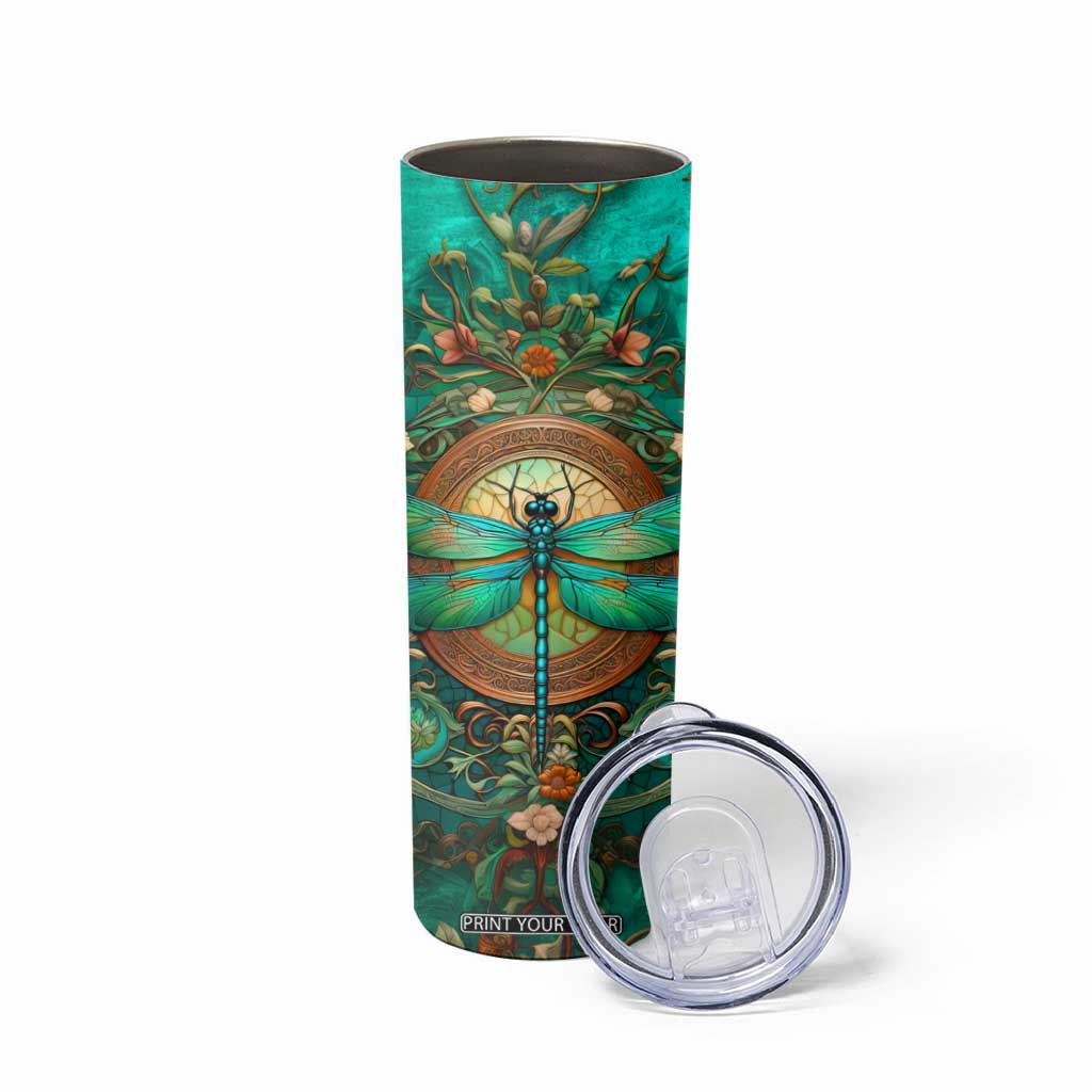 Dragonfly Chrysoprase Crystal Mosaic Skinny Tumbler Personalized TS04 Print Your Wear