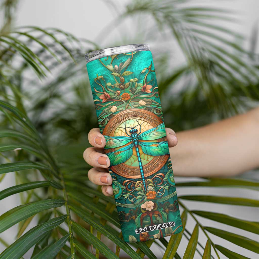 Dragonfly Chrysoprase Crystal Mosaic Skinny Tumbler Personalized TS04 Print Your Wear
