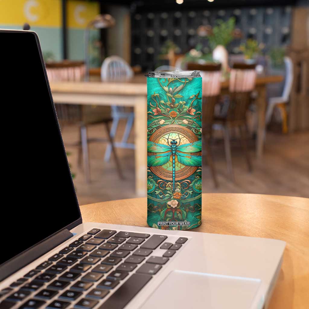 Dragonfly Chrysoprase Crystal Mosaic Skinny Tumbler Personalized TS04 Print Your Wear