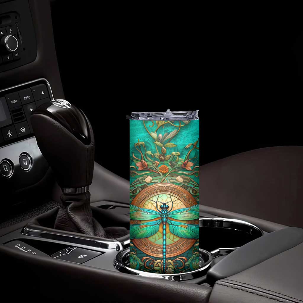 Dragonfly Chrysoprase Crystal Mosaic Skinny Tumbler Personalized TS04 Print Your Wear