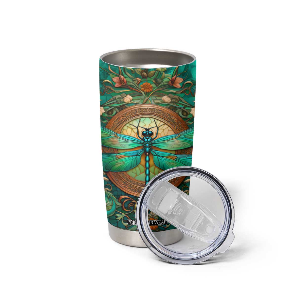 Dragonfly Chrysoprase Crystal Mosaic Tumbler Cup Personalized TS04 Print Your Wear