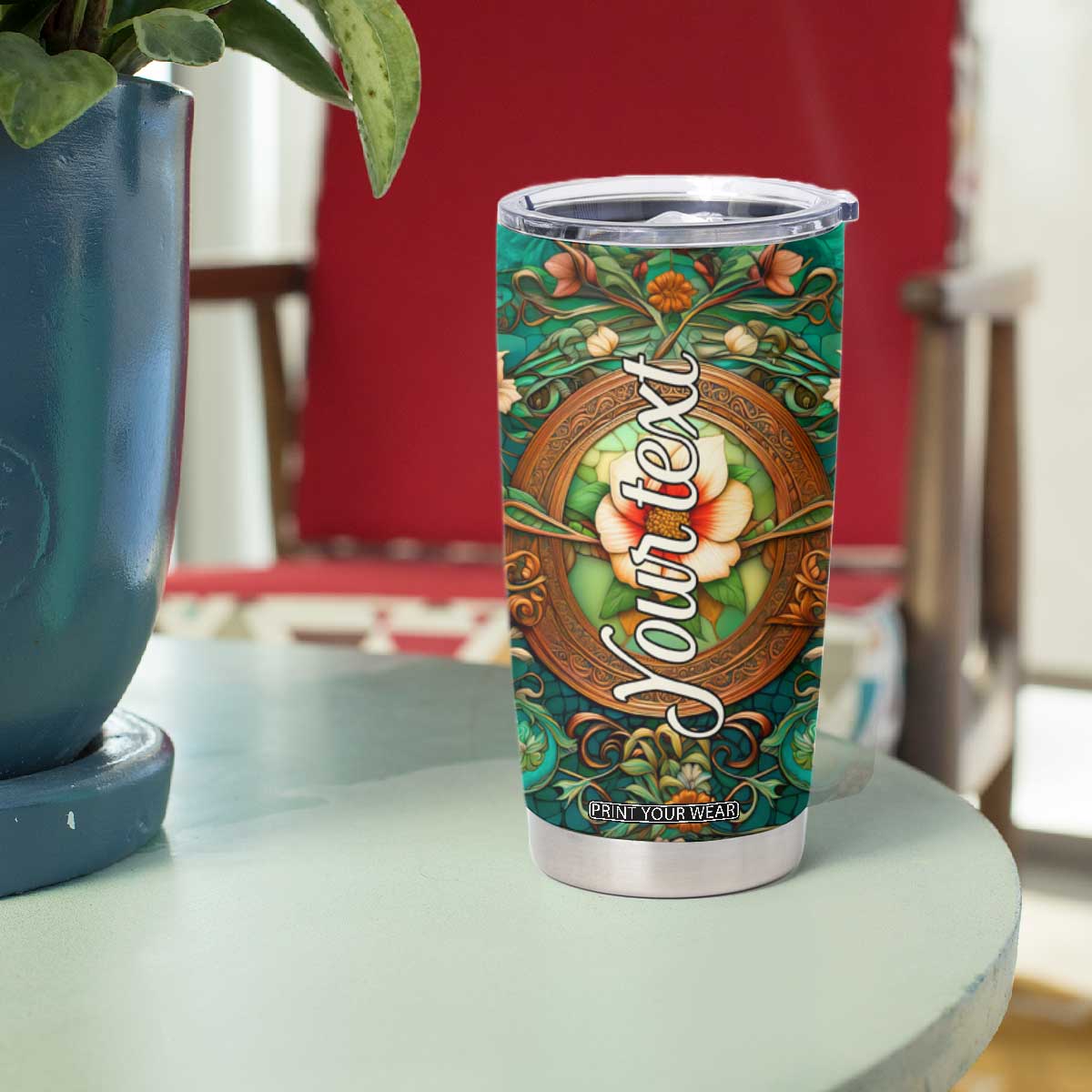 Dragonfly Chrysoprase Crystal Mosaic Tumbler Cup Personalized TS04 Print Your Wear