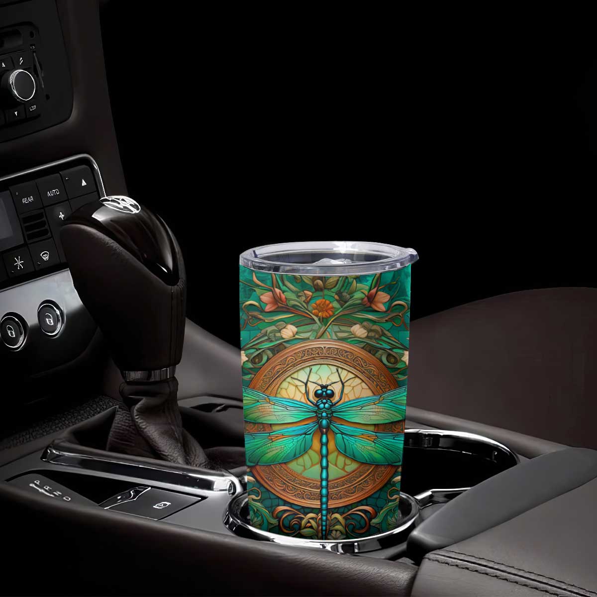 Dragonfly Chrysoprase Crystal Mosaic Tumbler Cup Personalized TS04 Print Your Wear