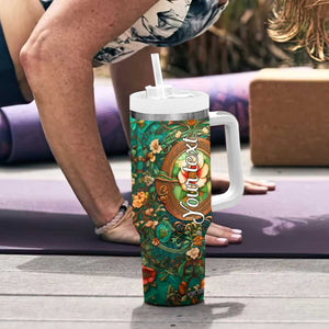 Dragonfly Chrysoprase Crystal Mosaic Tumbler With Handle Personalized TS04 Print Your Wear