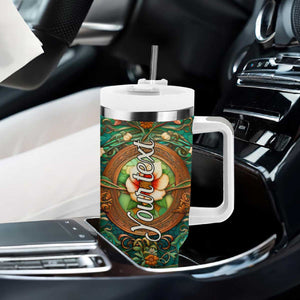 Dragonfly Chrysoprase Crystal Mosaic Tumbler With Handle Personalized TS04 Print Your Wear
