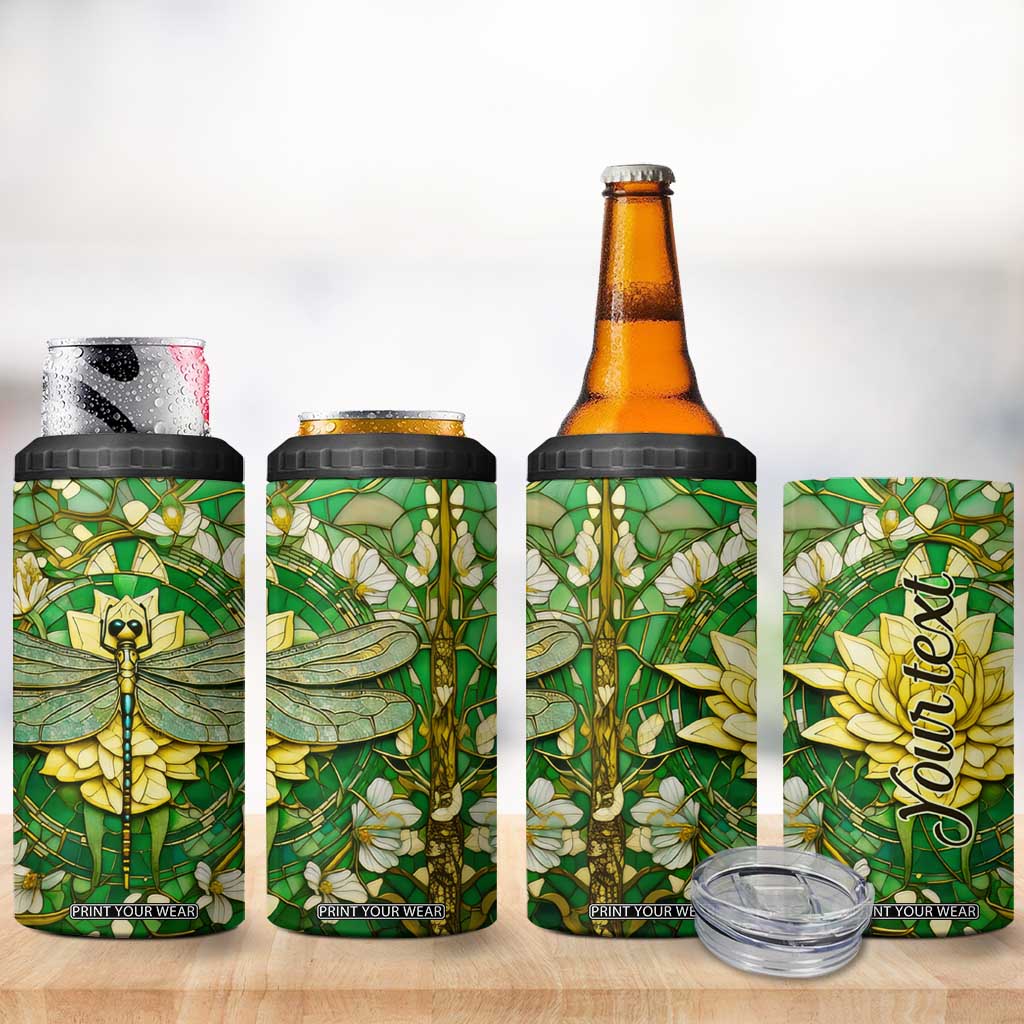 Dragonfly Chrysolite Crystal Mosaic 4 in 1 Can Cooler Tumbler Personalized TS04 Print Your Wear