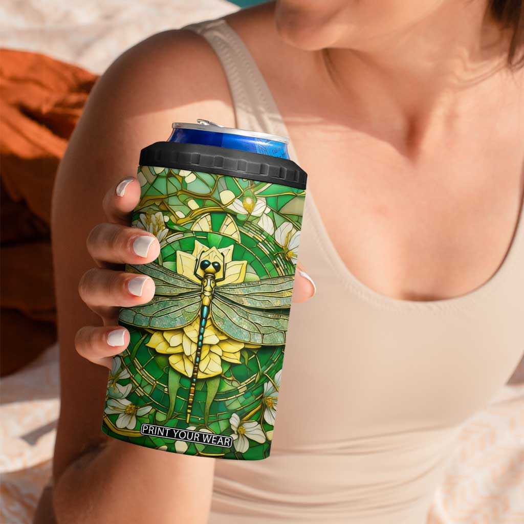 Dragonfly Chrysolite Crystal Mosaic 4 in 1 Can Cooler Tumbler Personalized TS04 Print Your Wear