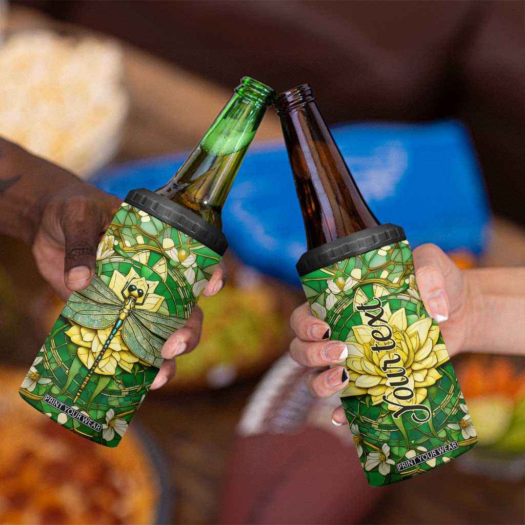 Dragonfly Chrysolite Crystal Mosaic 4 in 1 Can Cooler Tumbler Personalized TS04 Print Your Wear