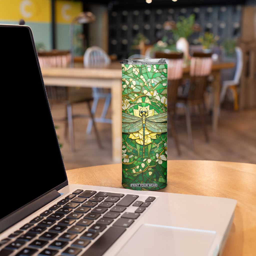 Dragonfly Chrysolite Crystal Mosaic Skinny Tumbler Personalized TS04 Print Your Wear