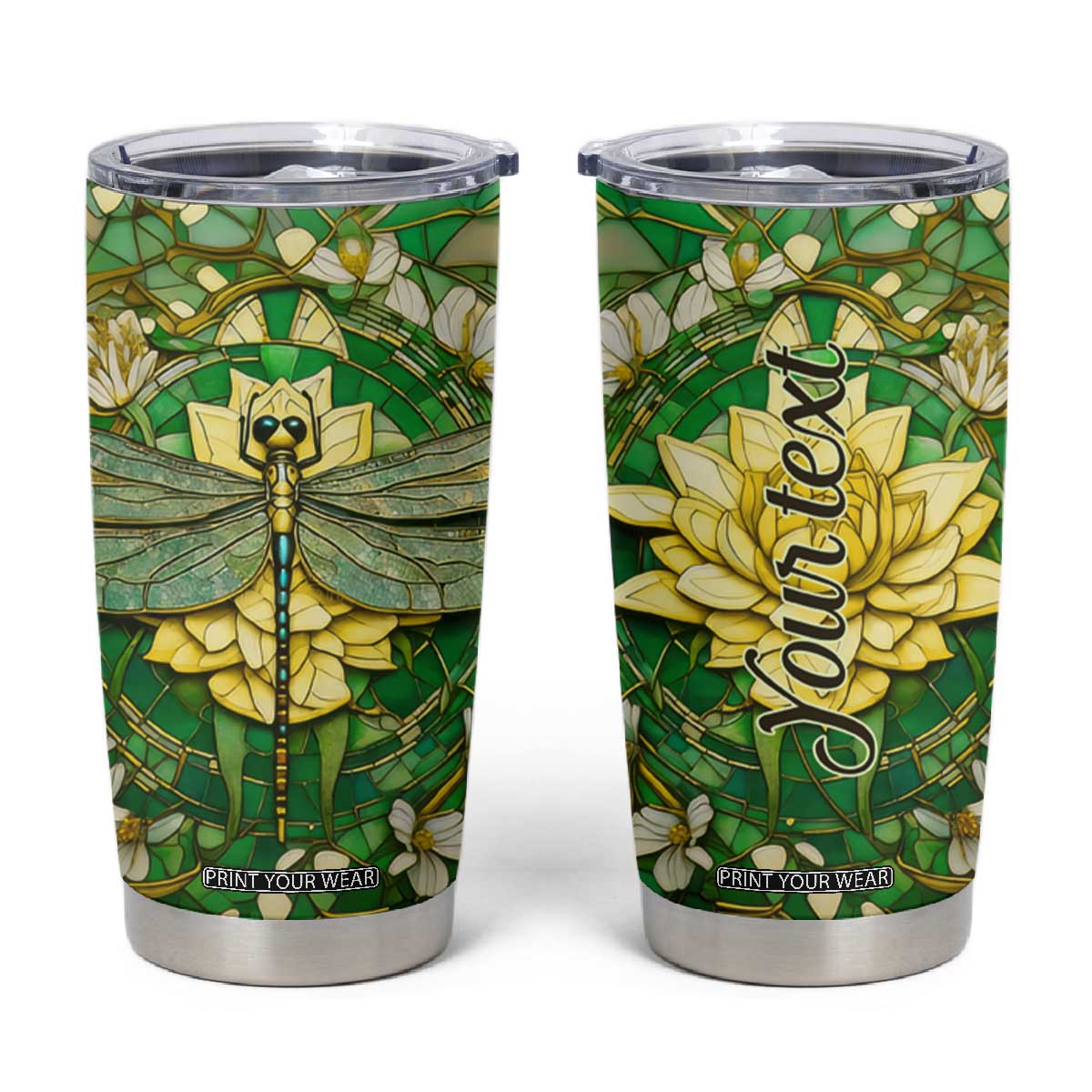 Dragonfly Chrysolite Crystal Mosaic Tumbler Cup Personalized TS04 Multicolor Print Your Wear