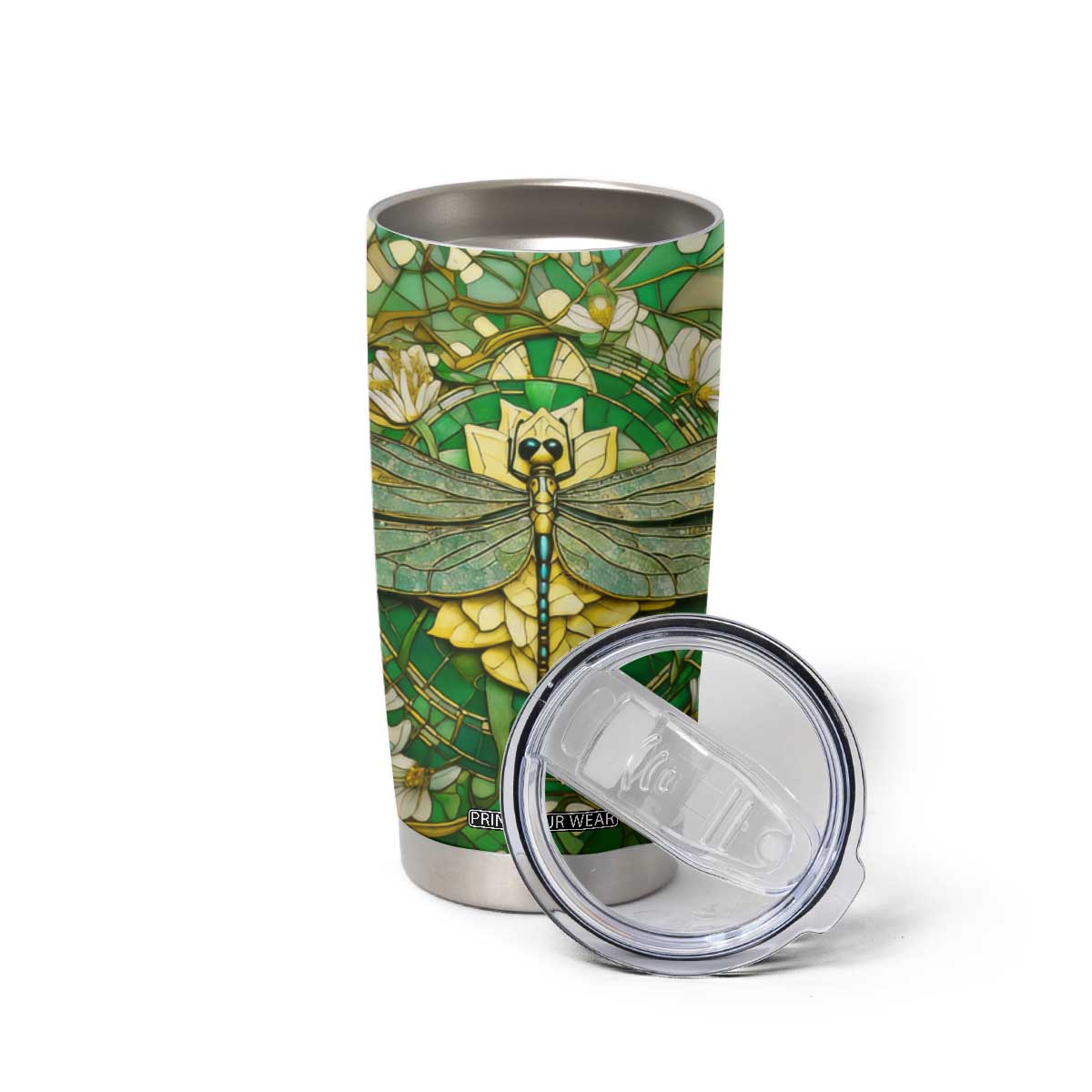 Dragonfly Chrysolite Crystal Mosaic Tumbler Cup Personalized TS04 Print Your Wear
