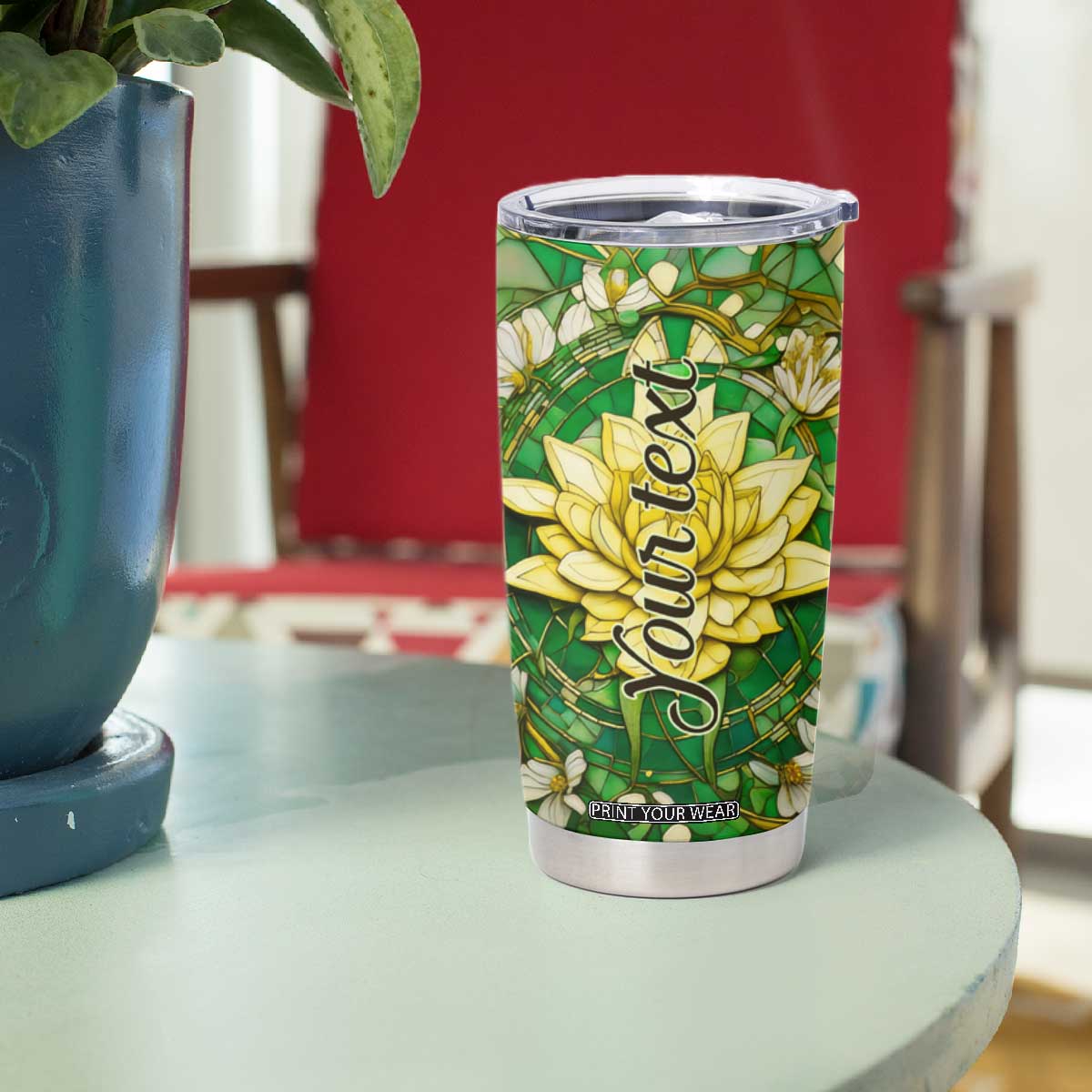 Dragonfly Chrysolite Crystal Mosaic Tumbler Cup Personalized TS04 Print Your Wear