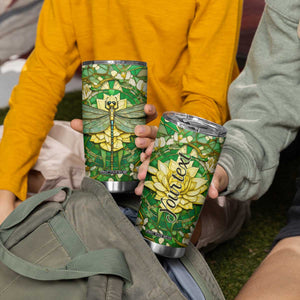 Dragonfly Chrysolite Crystal Mosaic Tumbler Cup Personalized TS04 Print Your Wear