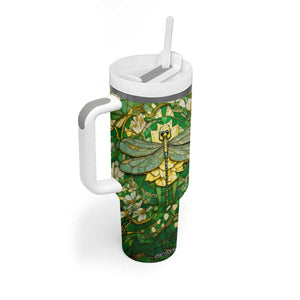 Dragonfly Chrysolite Crystal Mosaic Tumbler With Handle Personalized TS04 Print Your Wear