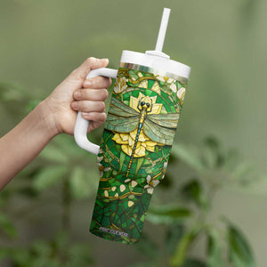Dragonfly Chrysolite Crystal Mosaic Tumbler With Handle Personalized TS04 Print Your Wear