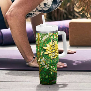 Dragonfly Chrysolite Crystal Mosaic Tumbler With Handle Personalized TS04 Print Your Wear