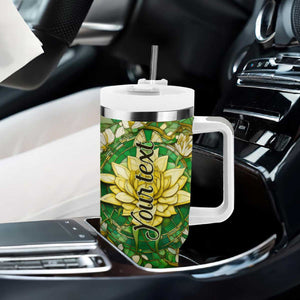 Dragonfly Chrysolite Crystal Mosaic Tumbler With Handle Personalized TS04 Print Your Wear