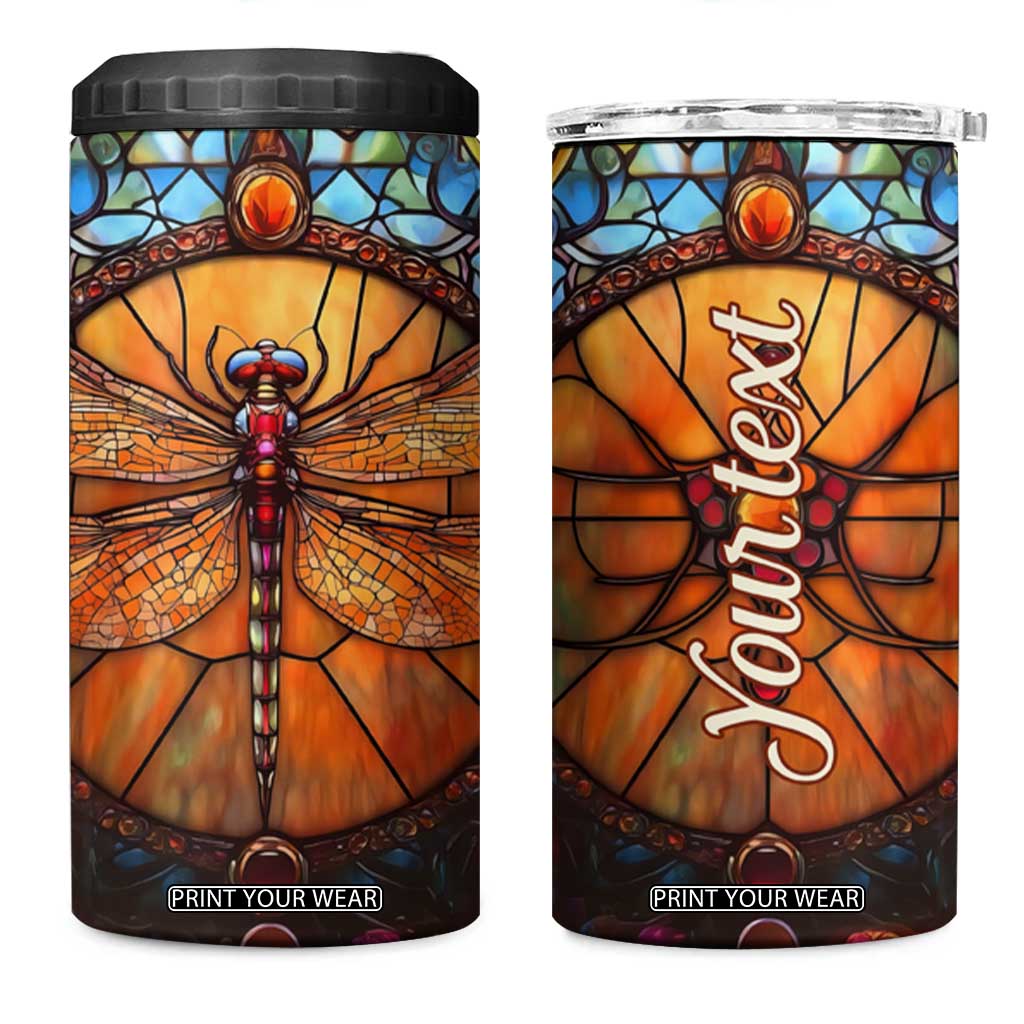 Dragonfly Carnelian Crystal Mosaic 4 in 1 Can Cooler Tumbler Personalized TS04 One Size: 16 oz Multicolor Print Your Wear