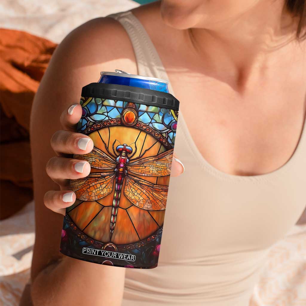 Dragonfly Carnelian Crystal Mosaic 4 in 1 Can Cooler Tumbler Personalized TS04 Print Your Wear