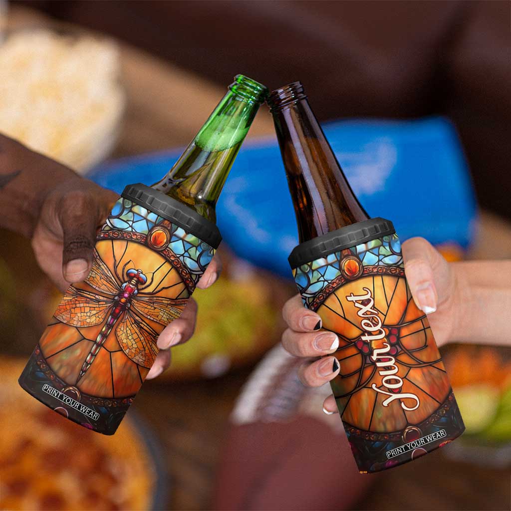 Dragonfly Carnelian Crystal Mosaic 4 in 1 Can Cooler Tumbler Personalized TS04 Print Your Wear