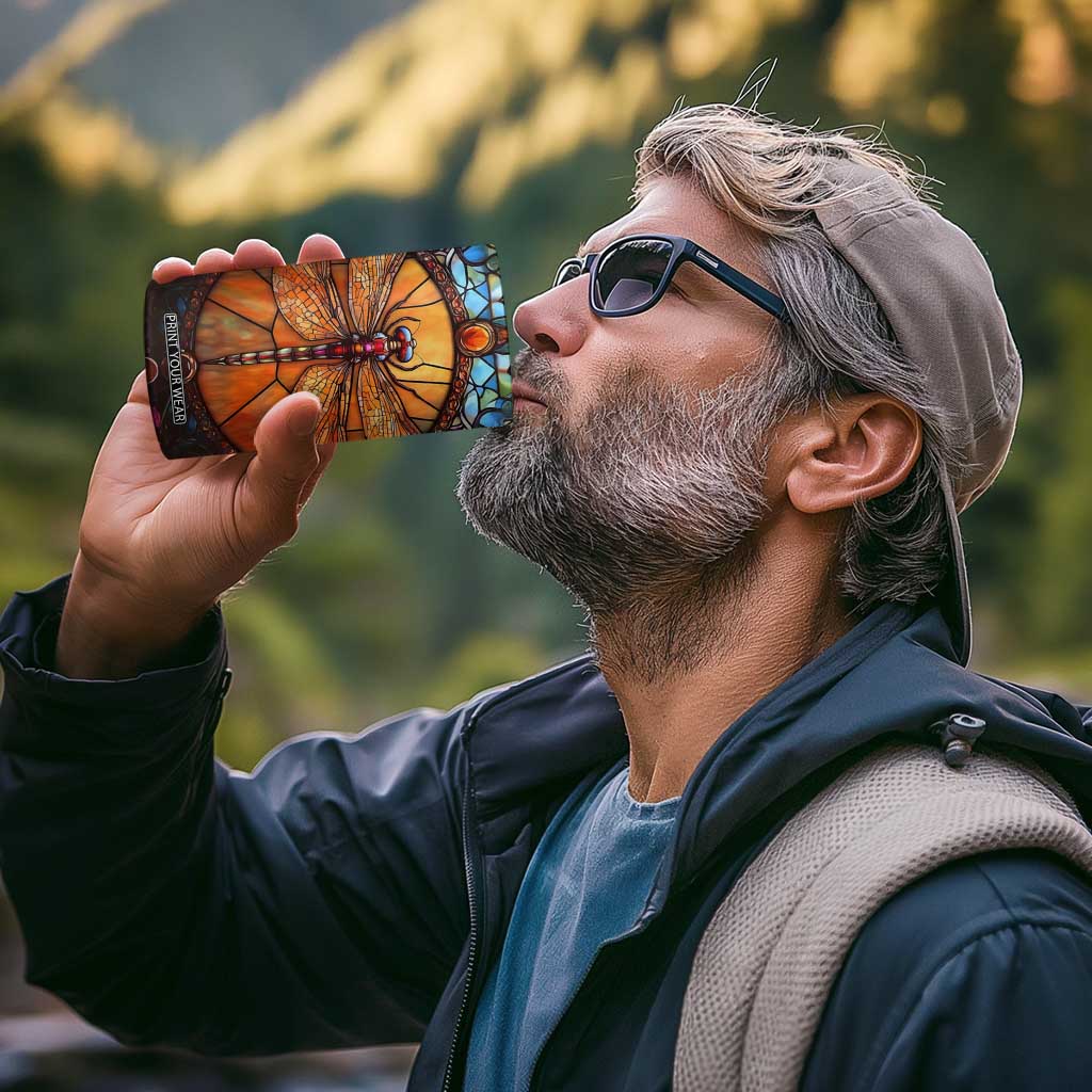 Dragonfly Carnelian Crystal Mosaic 4 in 1 Can Cooler Tumbler Personalized TS04 Print Your Wear