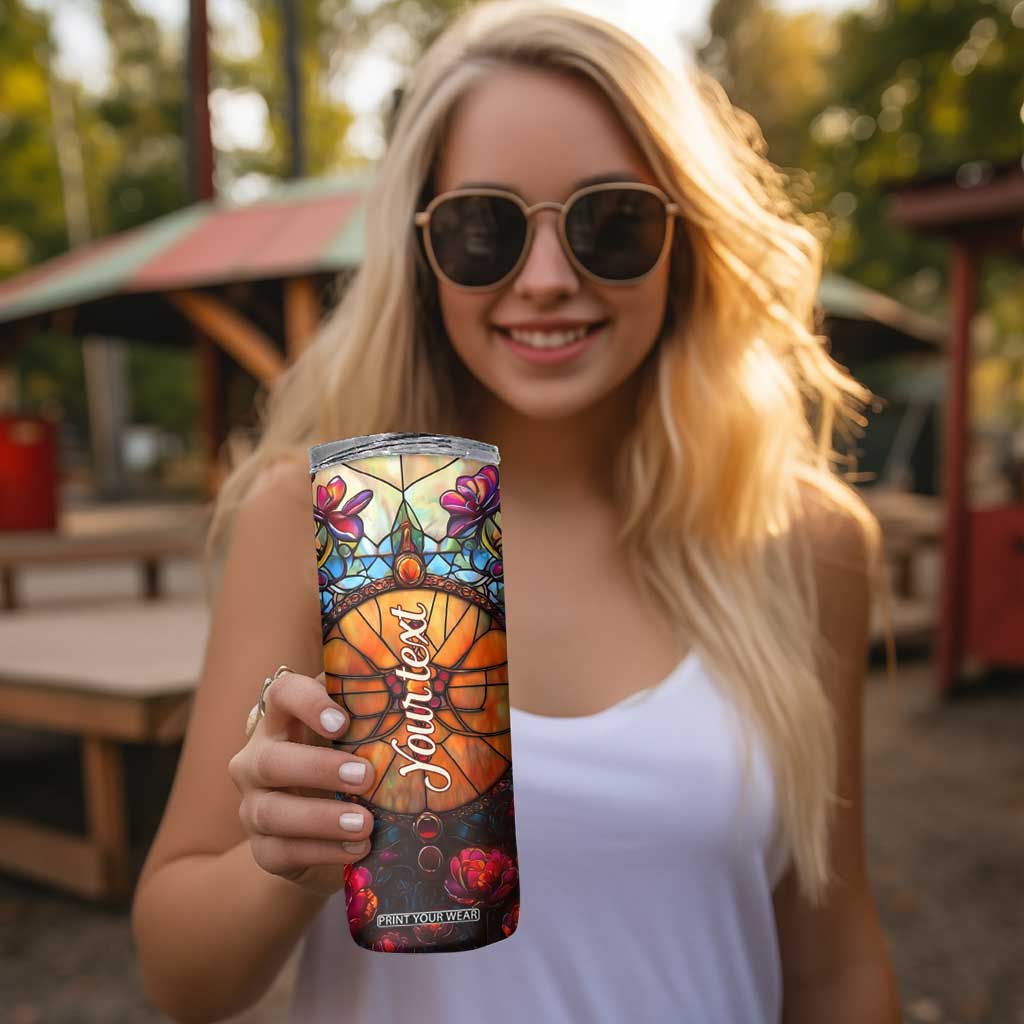 Dragonfly Carnelian Crystal Mosaic Skinny Tumbler Personalized TS04 Print Your Wear