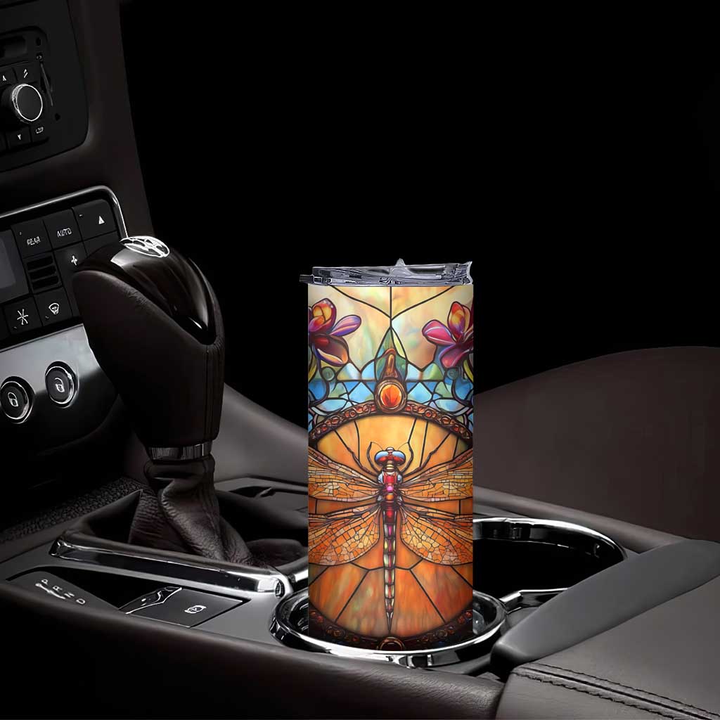 Dragonfly Carnelian Crystal Mosaic Skinny Tumbler Personalized TS04 Print Your Wear