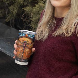 Dragonfly Carnelian Crystal Mosaic Tumbler Cup Personalized TS04 Print Your Wear
