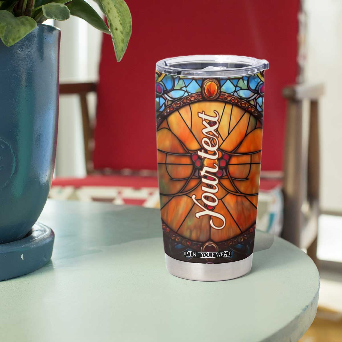 Dragonfly Carnelian Crystal Mosaic Tumbler Cup Personalized TS04 Print Your Wear