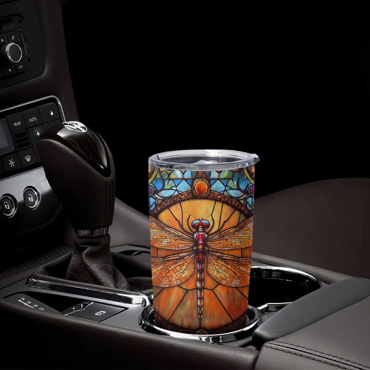 Dragonfly Carnelian Crystal Mosaic Tumbler Cup Personalized TS04 Print Your Wear